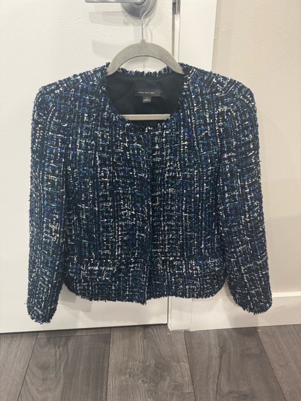 Ann Taylor Blue & Black Tweed Jacket